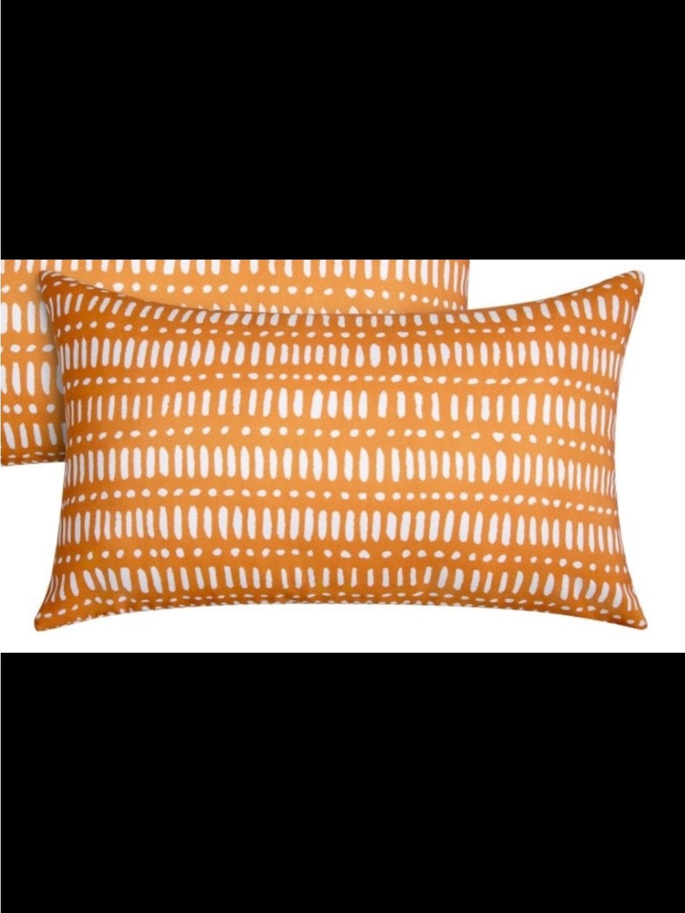 Outdoor Waterproof Geometric Lumbar Pillow 12x20” (1-Count) PEBBLE ORANGE
